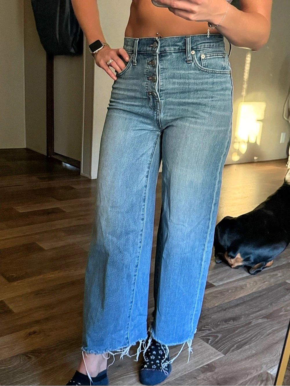 Madewell Wide-Leg Crop Jeans Blue Waist 25
